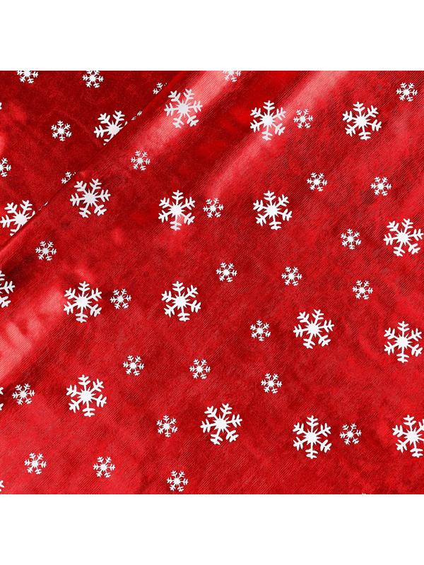 Ткань для рукоделия, «Белые снежинки», красный, лоскут 100 × 150 см