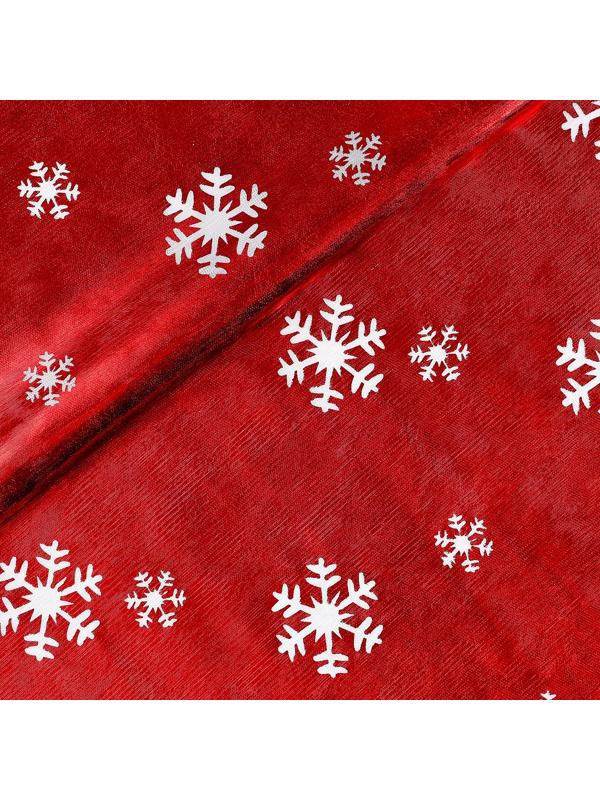 Ткань для рукоделия, «Белые снежинки», красный, лоскут 100 × 150 см