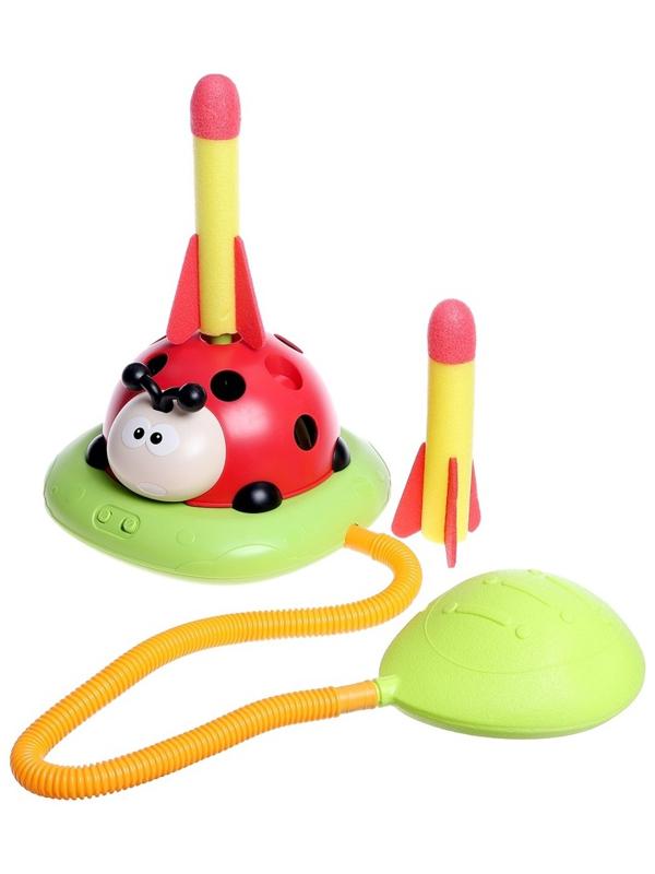 Тренажер - игра 3 в 1 «Божья коровка», электронная скакалка, кольцеброс, ракетница