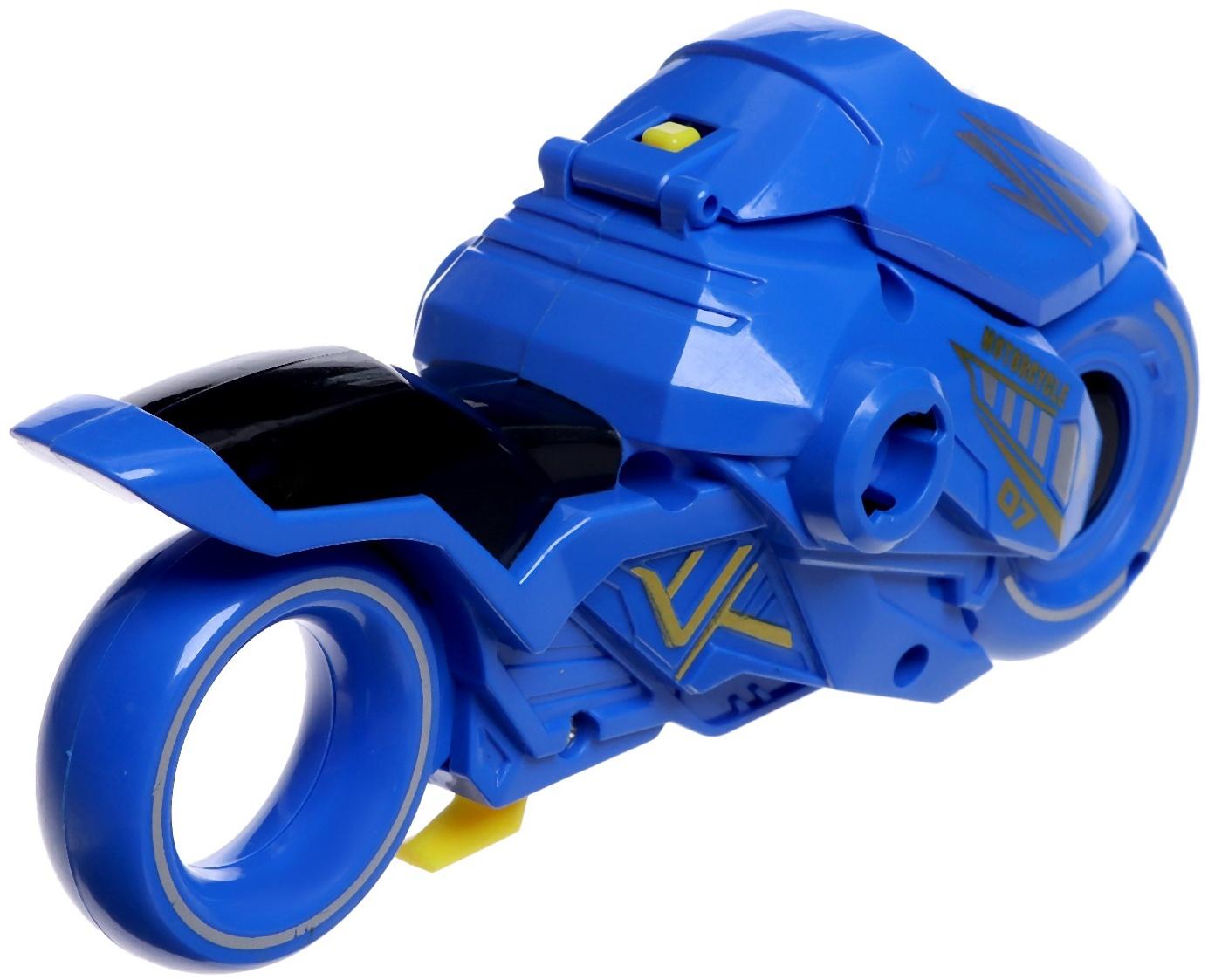 Игровой набор боевых волчков «Мото файтер», 2 волчка, 1 устройство для запуска, световые эффекты