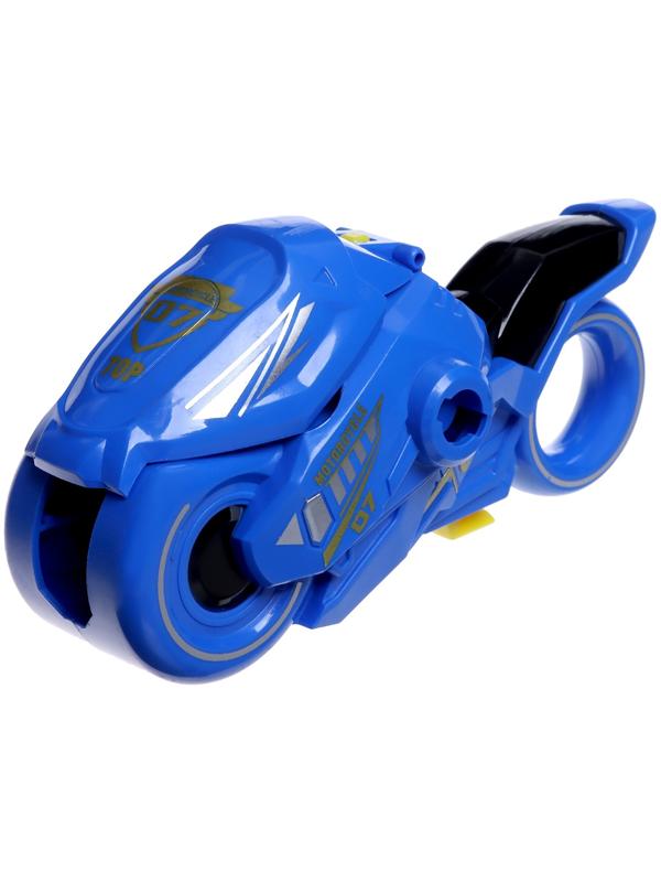 Игровой набор боевых волчков «Мото файтер», 2 волчка, 1 устройство для запуска, световые эффекты