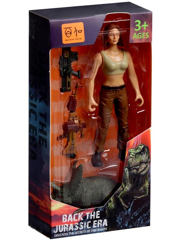 Набор фигурок «Юрский парк», 4 предмета в наборе, с динозавром, подвижные элементы, МИКС