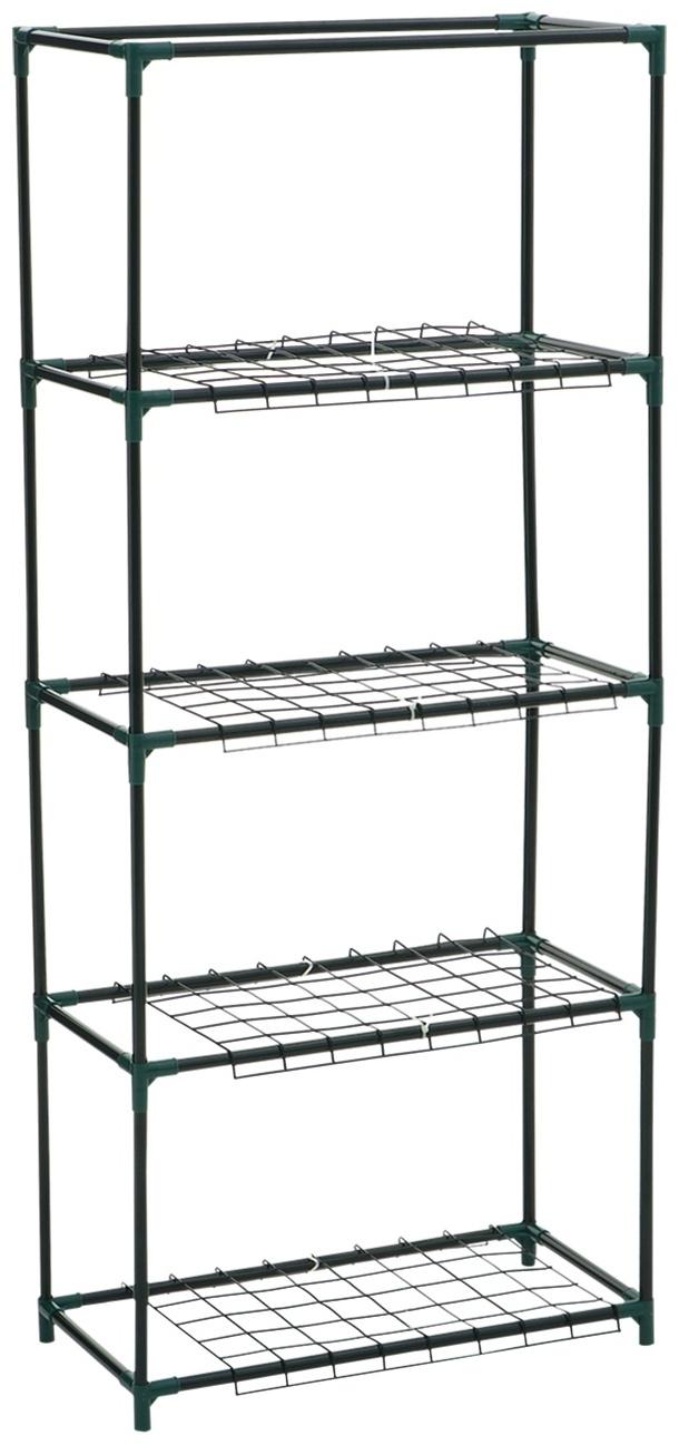 Парник-стеллаж, 4 полки, 105 × 24 × 46 см, металлический каркас d = 12 мм, чехол плёнка 80 мкм, Greengo