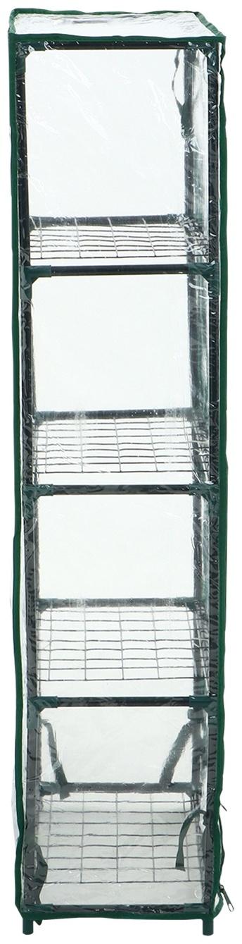 Парник-стеллаж, 4 полки, 105 × 24 × 46 см, металлический каркас d = 12 мм, чехол плёнка 80 мкм, Greengo