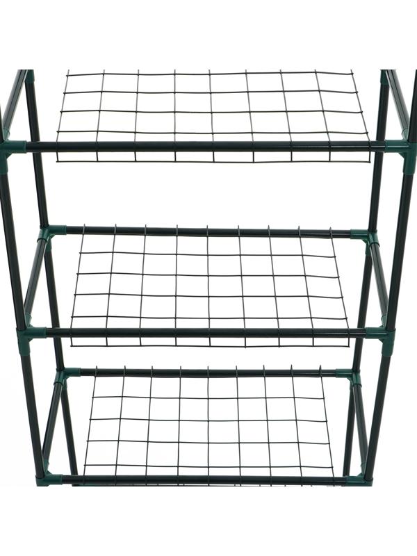 Парник-стеллаж, 4 полки, 105 × 24 × 46 см, металлический каркас d = 12 мм, чехол плёнка 80 мкм, Greengo