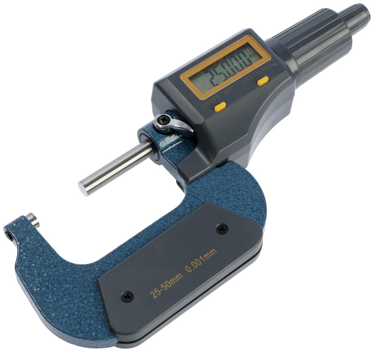 Микрометр электронный ТУНДРА, металлический, диапазон 25-50 мм, шаг измерения 0.001 мм