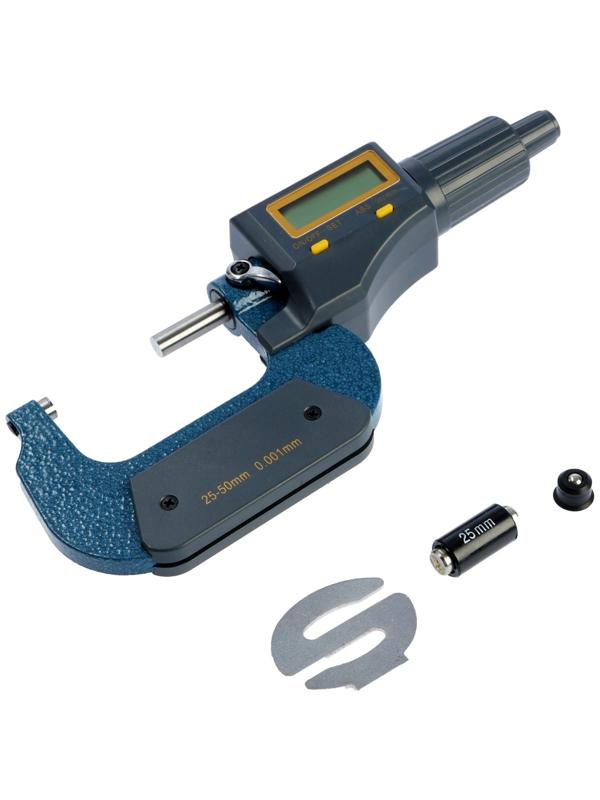 Микрометр электронный ТУНДРА, металлический, диапазон 25-50 мм, шаг измерения 0.001 мм