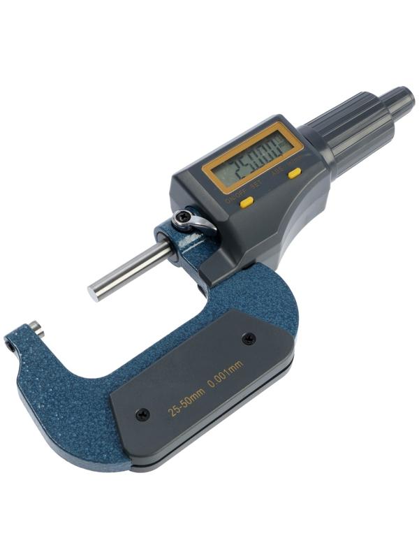 Микрометр электронный ТУНДРА, металлический, диапазон 25-50 мм, шаг измерения 0.001 мм