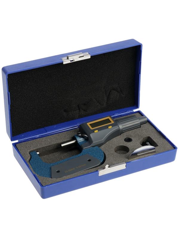 Микрометр электронный ТУНДРА, металлический, диапазон 25-50 мм, шаг измерения 0.001 мм