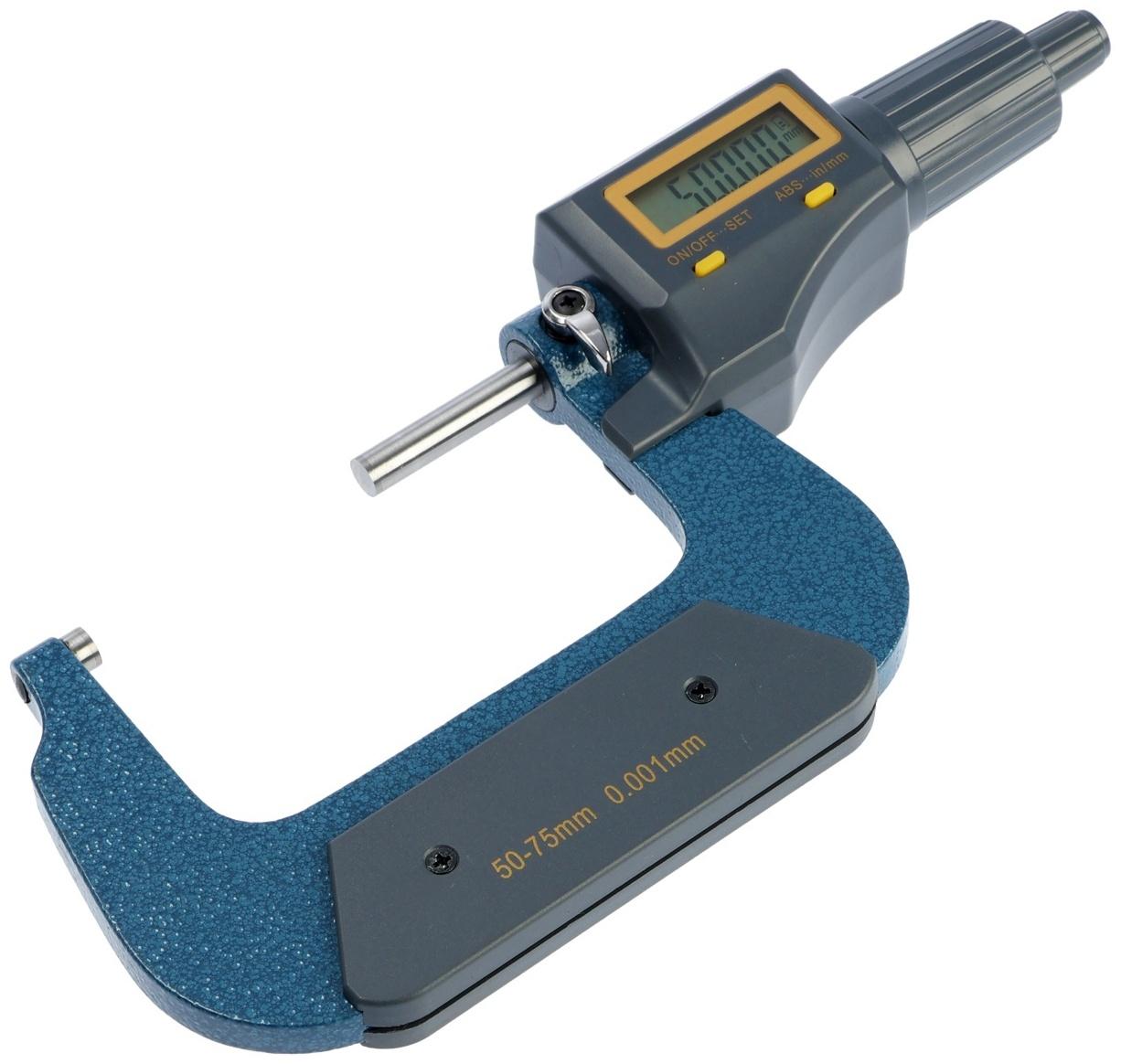 Микрометр электронный ТУНДРА, металлический, диапазон 50-75 мм, шаг измерения 0.001 мм