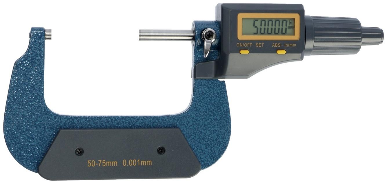 Микрометр электронный ТУНДРА, металлический, диапазон 50-75 мм, шаг измерения 0.001 мм