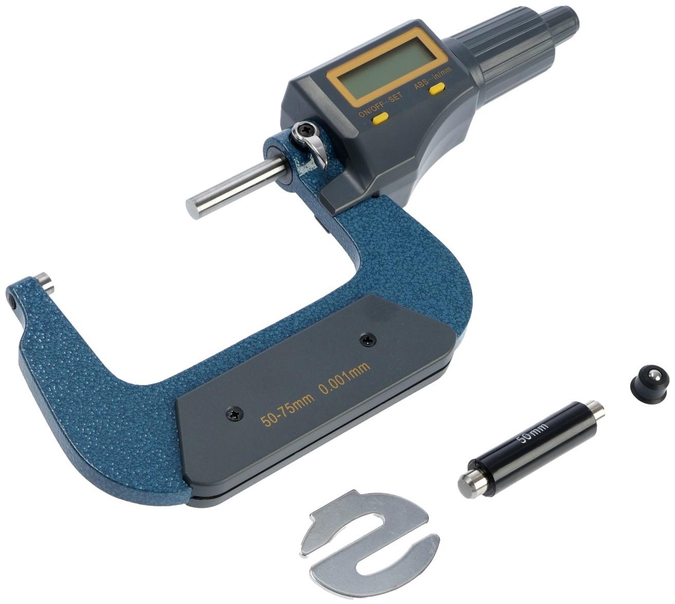 Микрометр электронный ТУНДРА, металлический, диапазон 50-75 мм, шаг измерения 0.001 мм