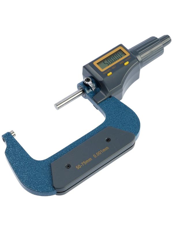 Микрометр электронный ТУНДРА, металлический, диапазон 50-75 мм, шаг измерения 0.001 мм