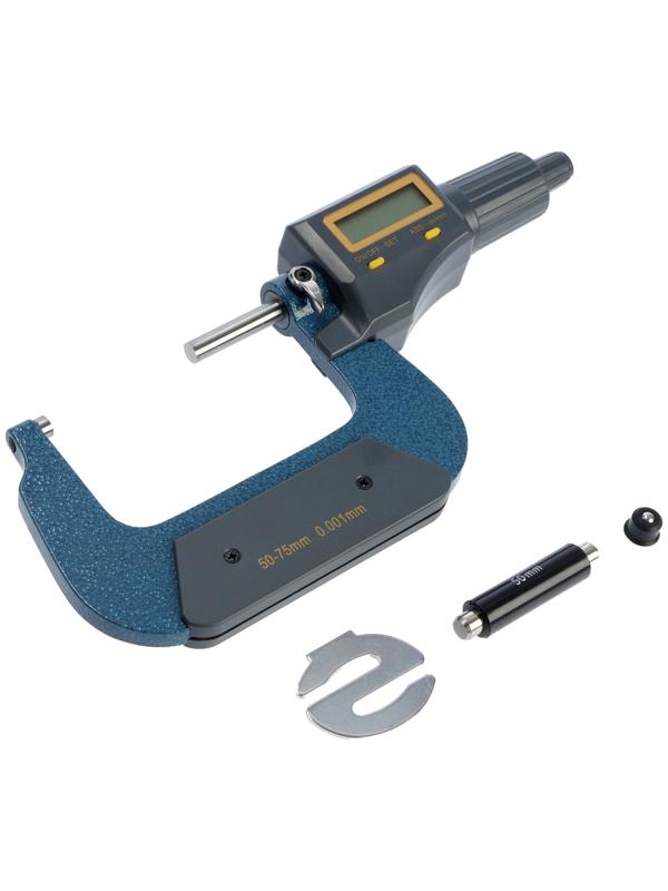 Микрометр электронный ТУНДРА, металлический, диапазон 50-75 мм, шаг измерения 0.001 мм