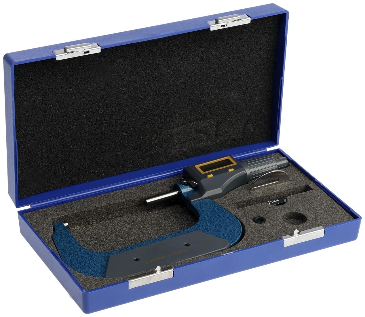 Микрометр электронный ТУНДРА, металлический, диапазон 75-100 мм, шаг измерения 0.001 мм