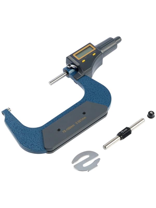 Микрометр электронный ТУНДРА, металлический, диапазон 75-100 мм, шаг измерения 0.001 мм