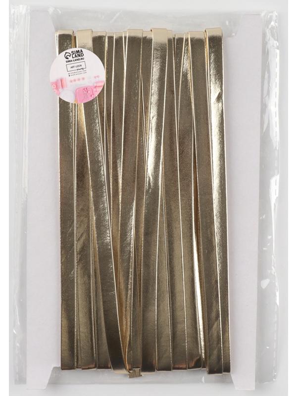 Косая бейка, кожзам, 8 мм × 10±1 м, бежевая