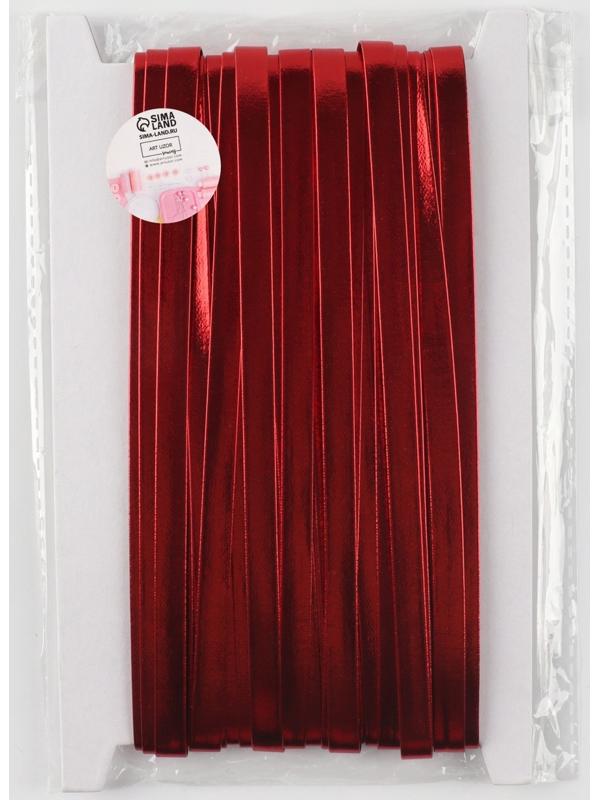 Косая бейка, кожзам, 8 мм × 10±1 м, красная