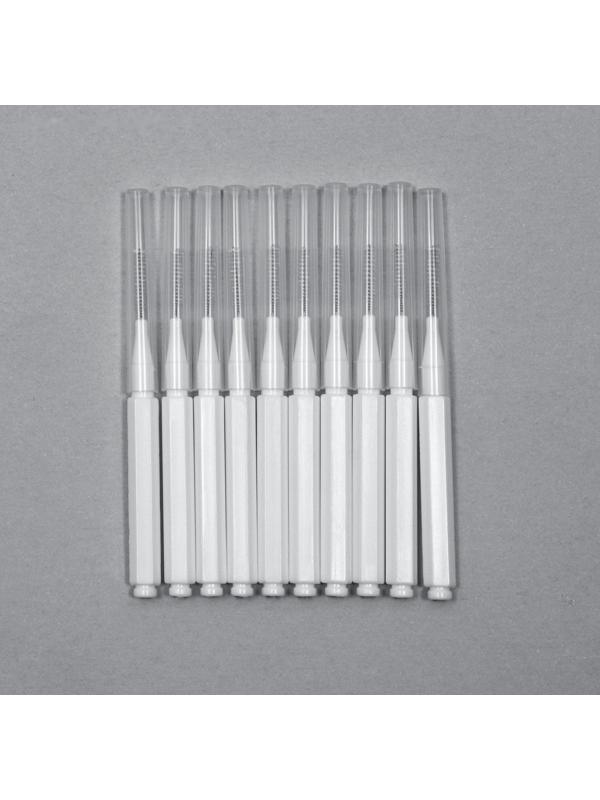 Щёточки - мини для бровей и ресниц, набор - 10 шт, 7 × 0,5 см, цвет белый