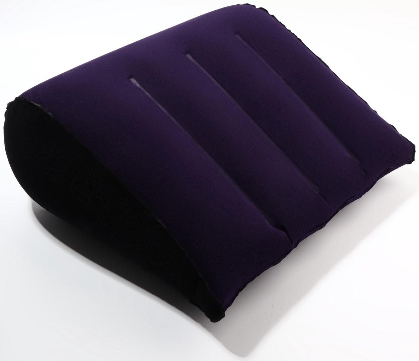 Подушка надувная, дорожная, 42×35 см, в пакете, синяя