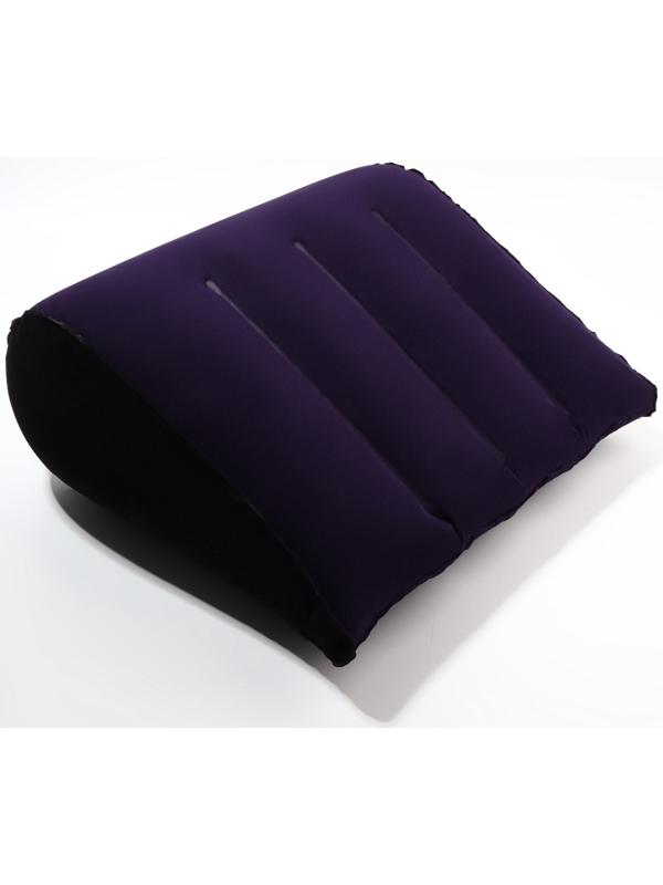 Подушка надувная, дорожная, 42×35 см, в пакете, синяя