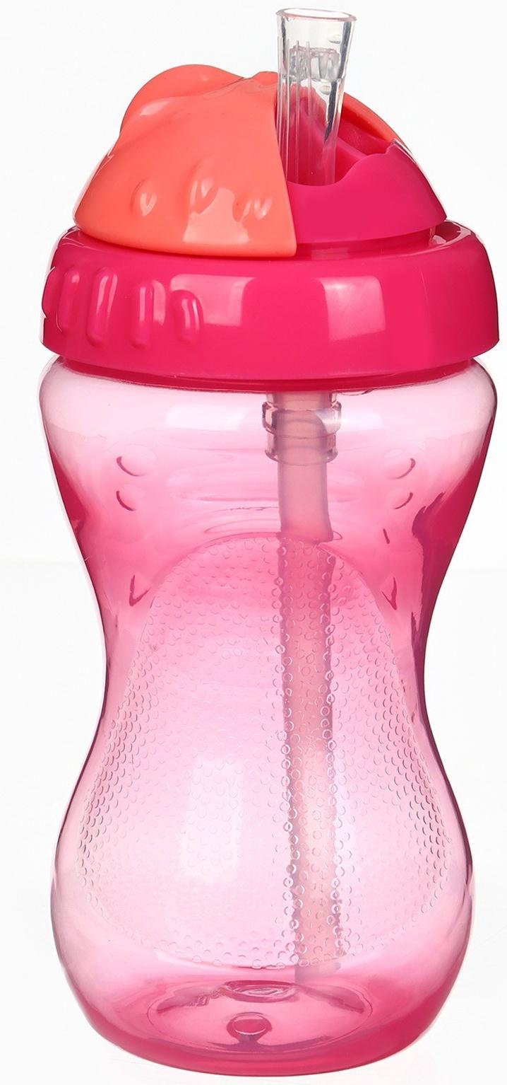 Поильник детский M&B с силиконовой трубочкой, от 9 мес., 340 мл., розовый