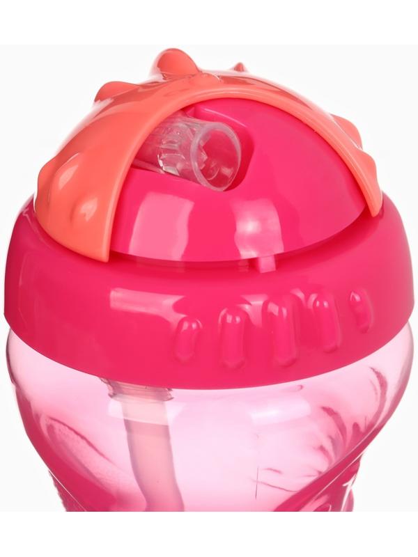 Поильник детский M&B с силиконовой трубочкой, от 9 мес., 340 мл., розовый