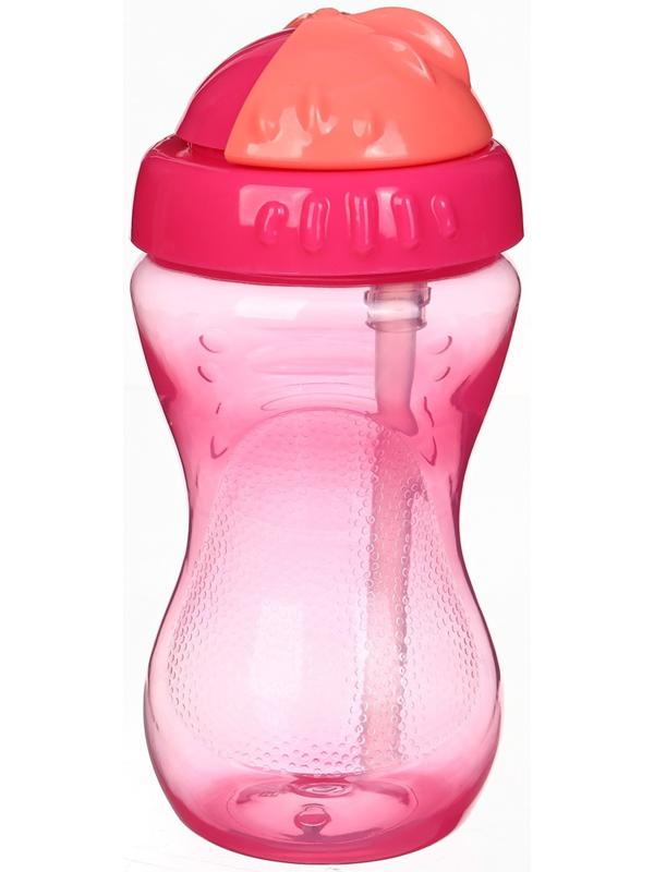 Поильник детский M&B с силиконовой трубочкой, от 9 мес., 340 мл., розовый
