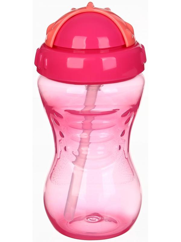 Поильник детский M&B с силиконовой трубочкой, от 9 мес., 340 мл., розовый