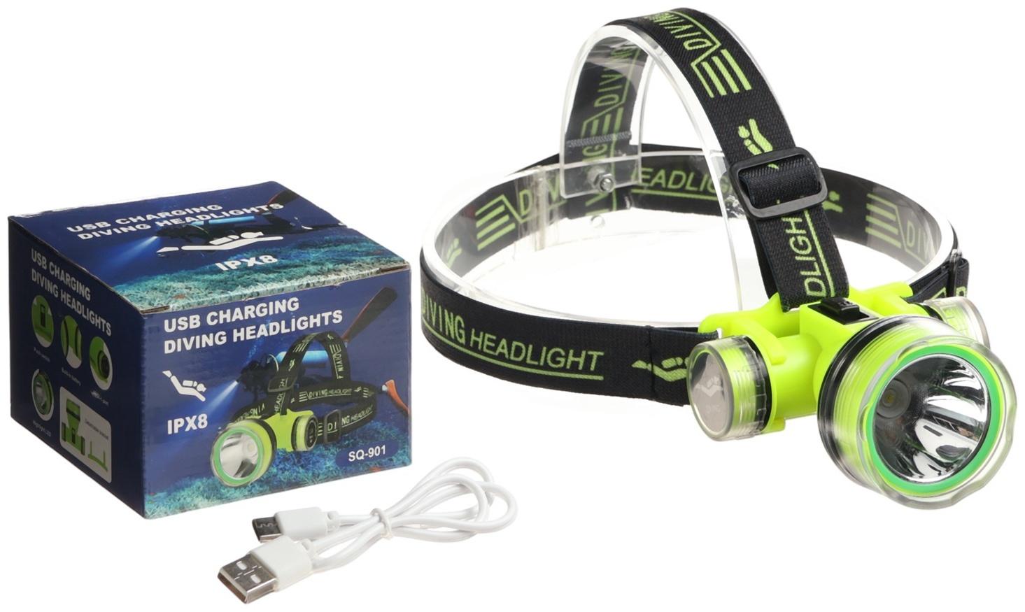 Фонарь налобный аккумуляторный, 5 Вт, 1200 мАч, 1 режим, IPX 8, Type-C, 9 х 8.5 х 5.5 см