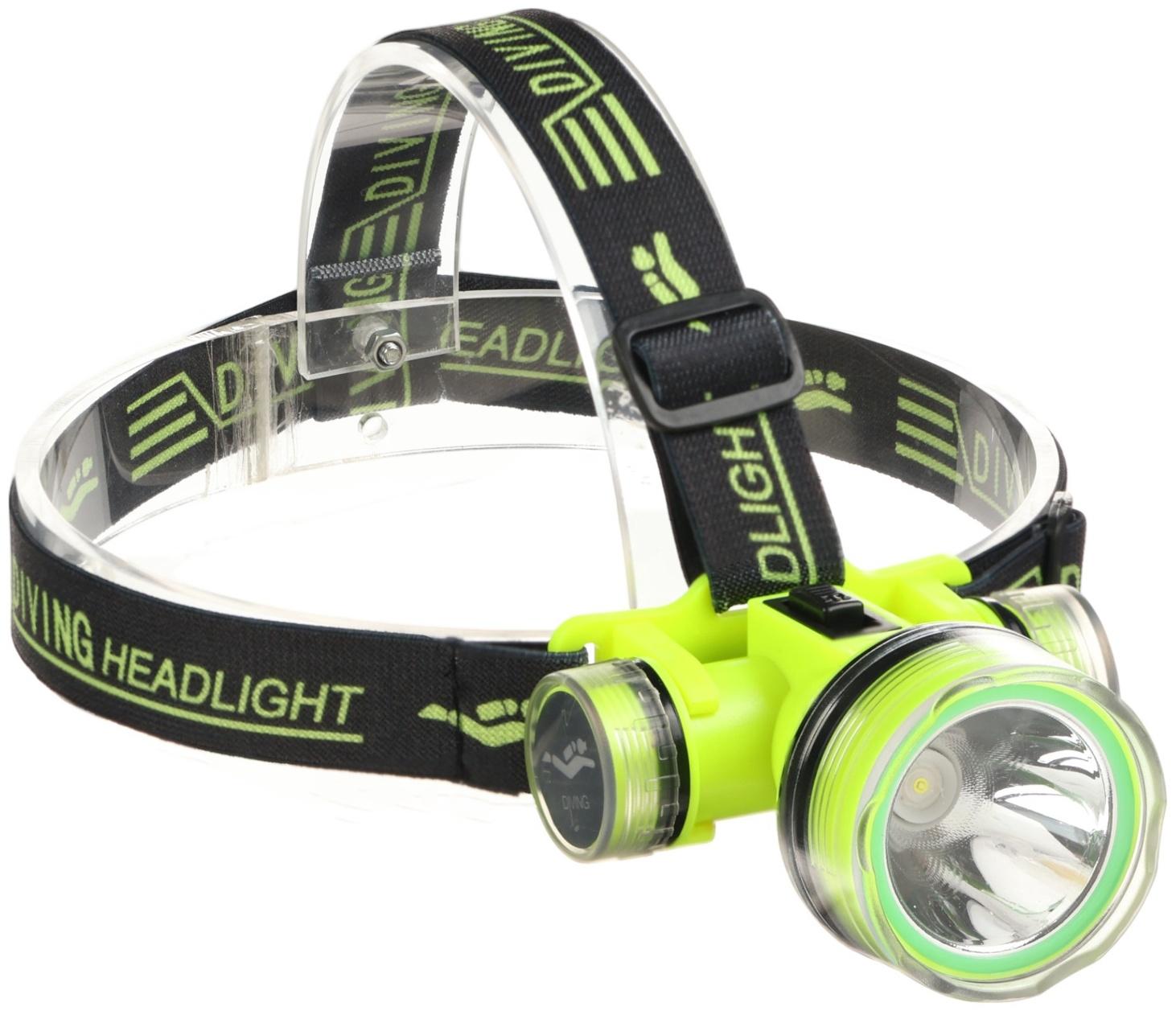 Фонарь налобный аккумуляторный, 5 Вт, 1200 мАч, 1 режим, IPX 8, Type-C, 9 х 8.5 х 5.5 см