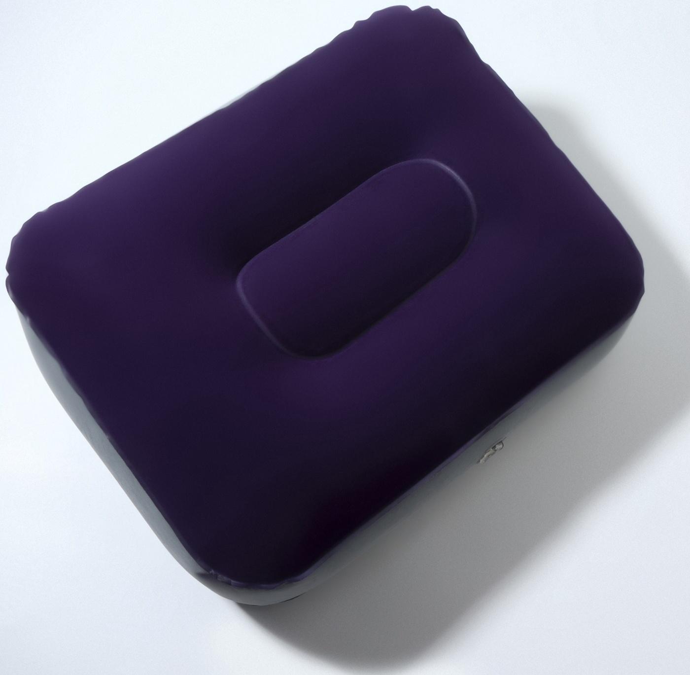 Подушка надувная, дорожная, 37×28×15 см, синяя