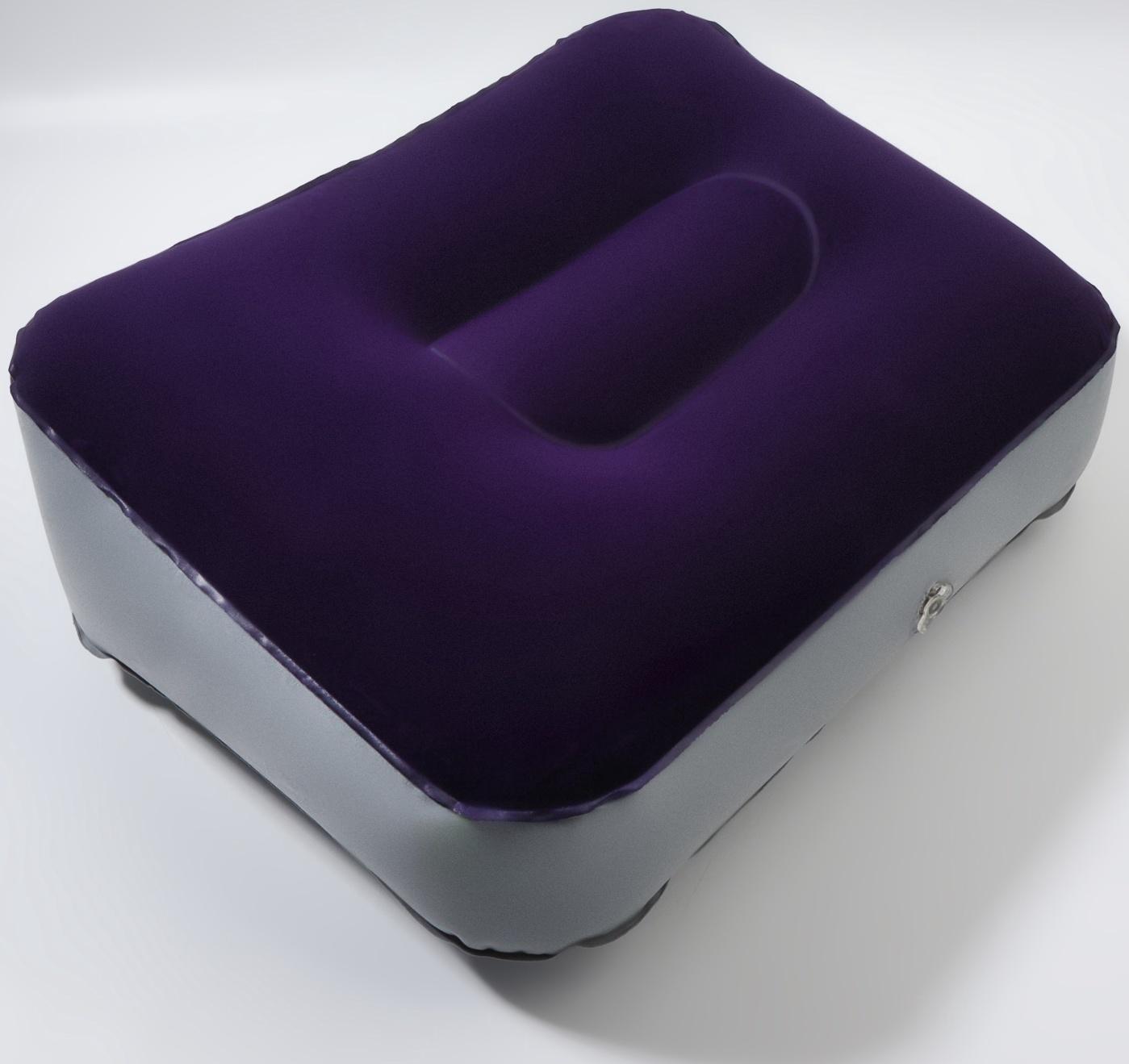 Подушка надувная, дорожная, 37×28×15 см, синяя