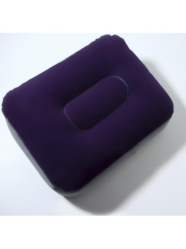 Подушка надувная, дорожная, 37×28×15 см, синяя