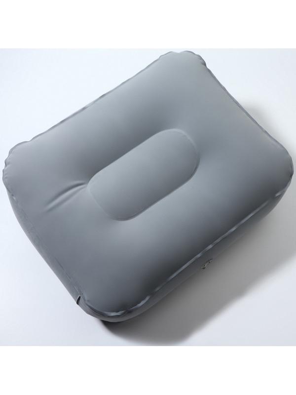 Подушка надувная, дорожная, 37×28×15 см, синяя