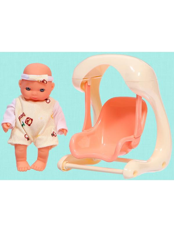 Пупс «Милый малыш» с качелью, 15 см, МИКС