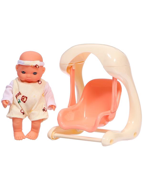 Пупс «Милый малыш» с качелью, 15 см, МИКС