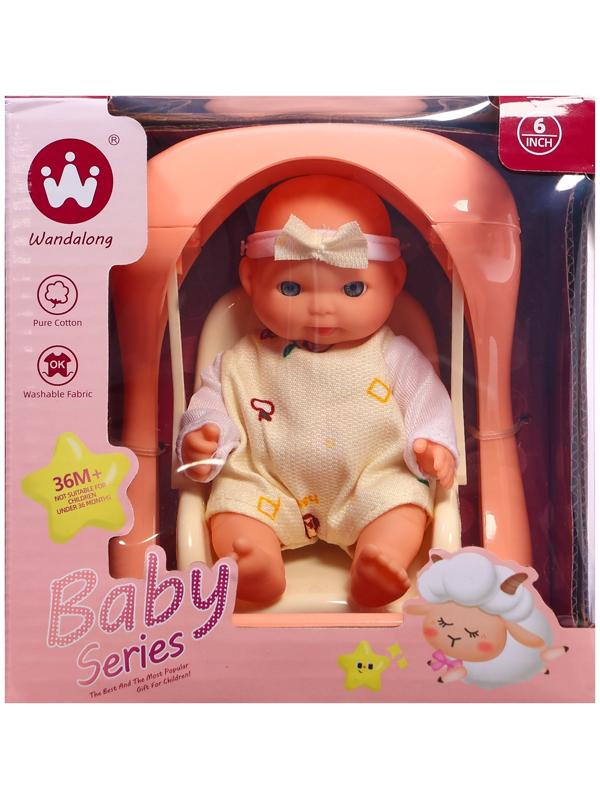 Пупс «Милый малыш» с качелью, 15 см, МИКС