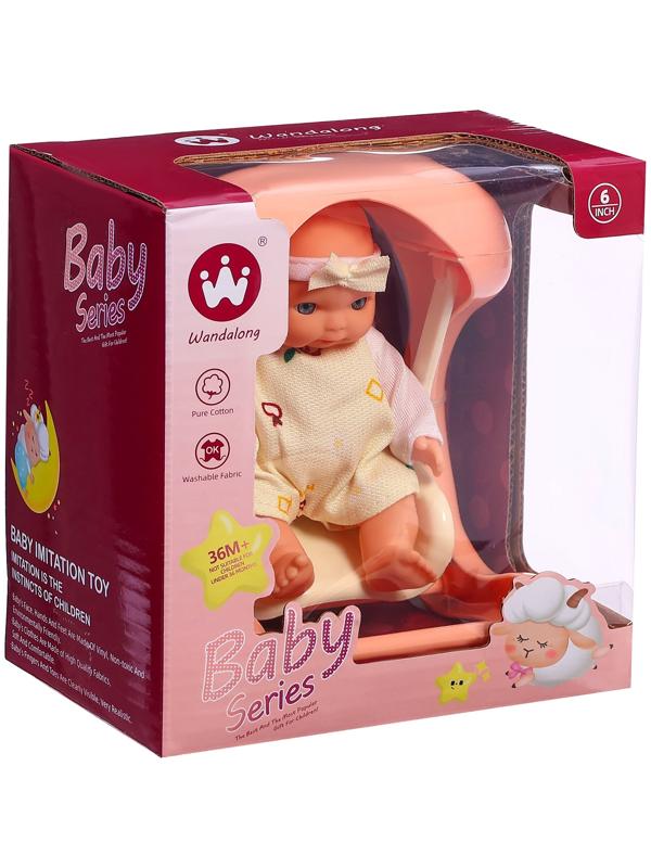 Пупс «Милый малыш» с качелью, 15 см, МИКС