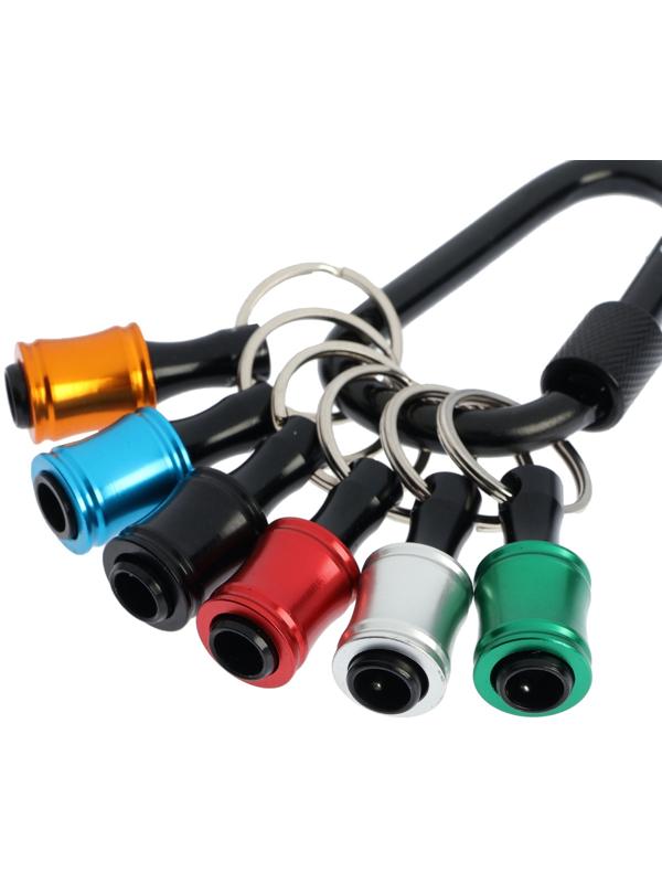 Держатель для бит ТУНДРА, крепление на карабин, без магнита, 1/4