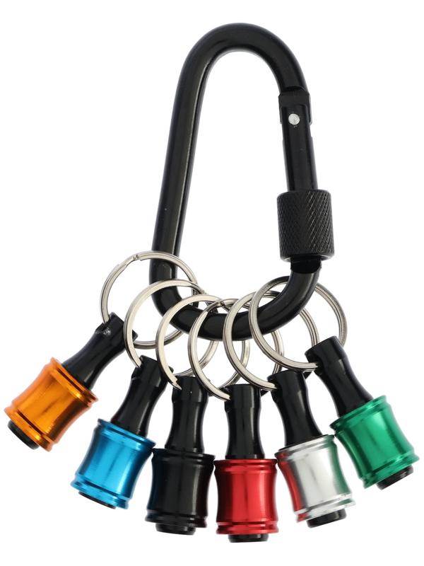 Держатель для бит ТУНДРА, крепление на карабин, без магнита, 1/4