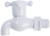Кран водоразборный ZEIN, с крестовой ручкой, PP, с шаровым механизмом, белый, с гайкой