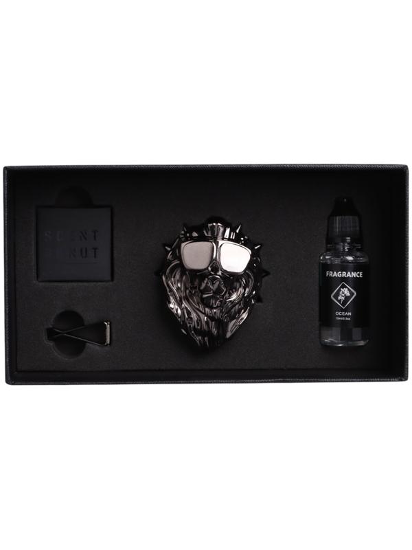 Ароматизатор для автомобиля в дифлектор, лев, хром, пластик, океан