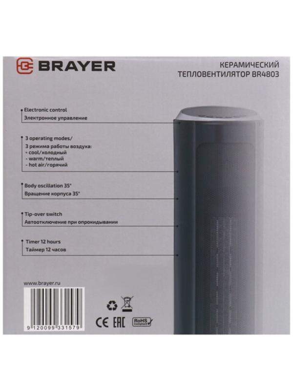 Тепловентилятор BRAYER BR4803, 2200 Вт, 2 режима, напольный