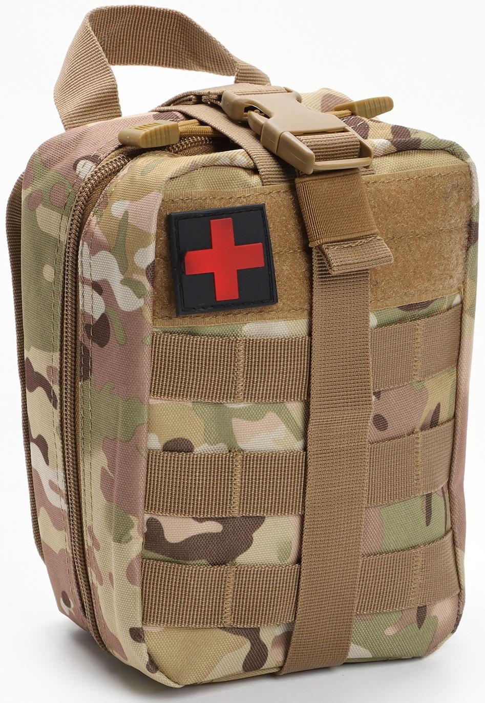 Подсумок медицинский, тактический, камуфляж мультикам, 20 х 15см
