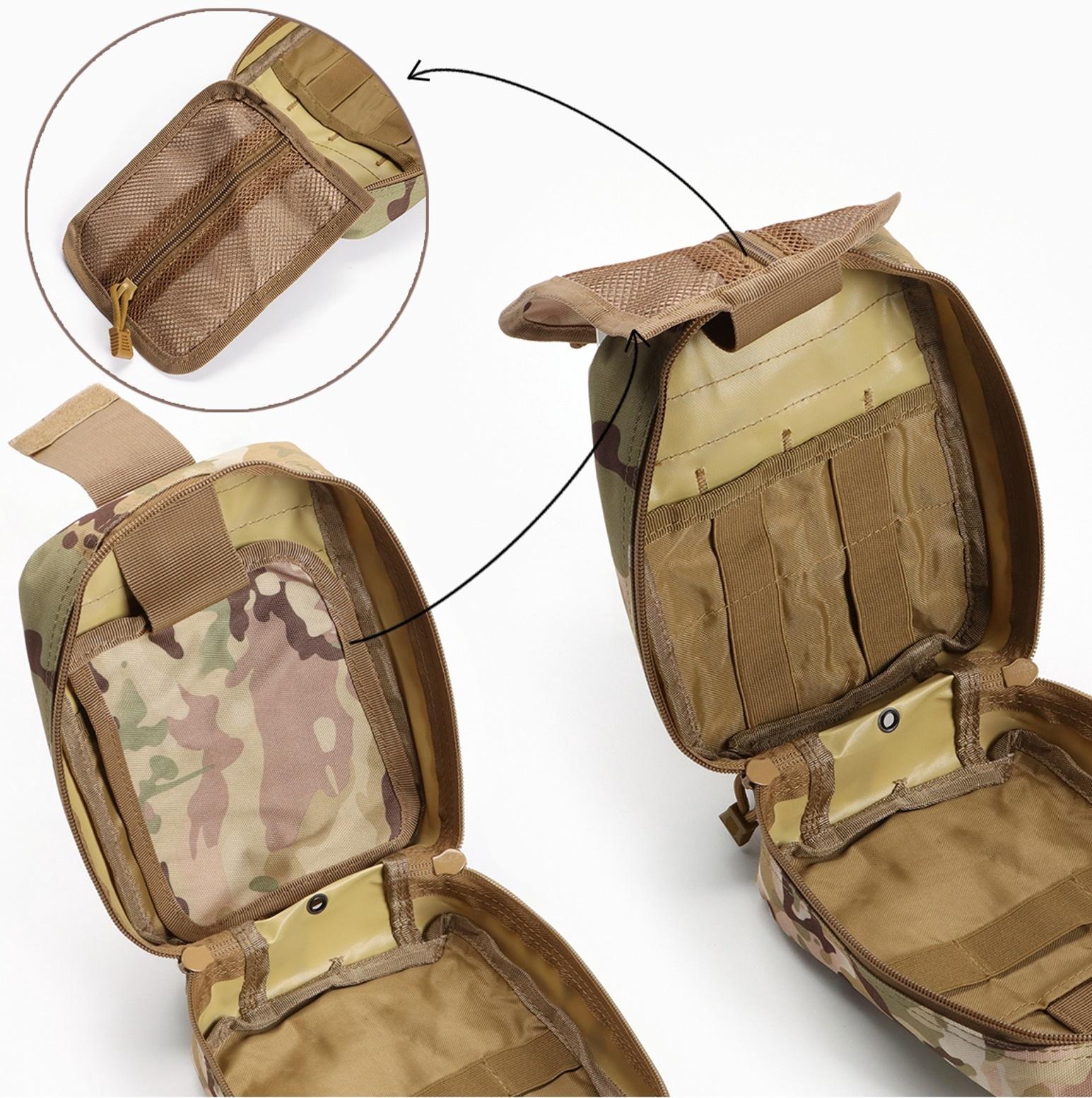 Подсумок медицинский, тактический, камуфляж мультикам, 20 х 15см