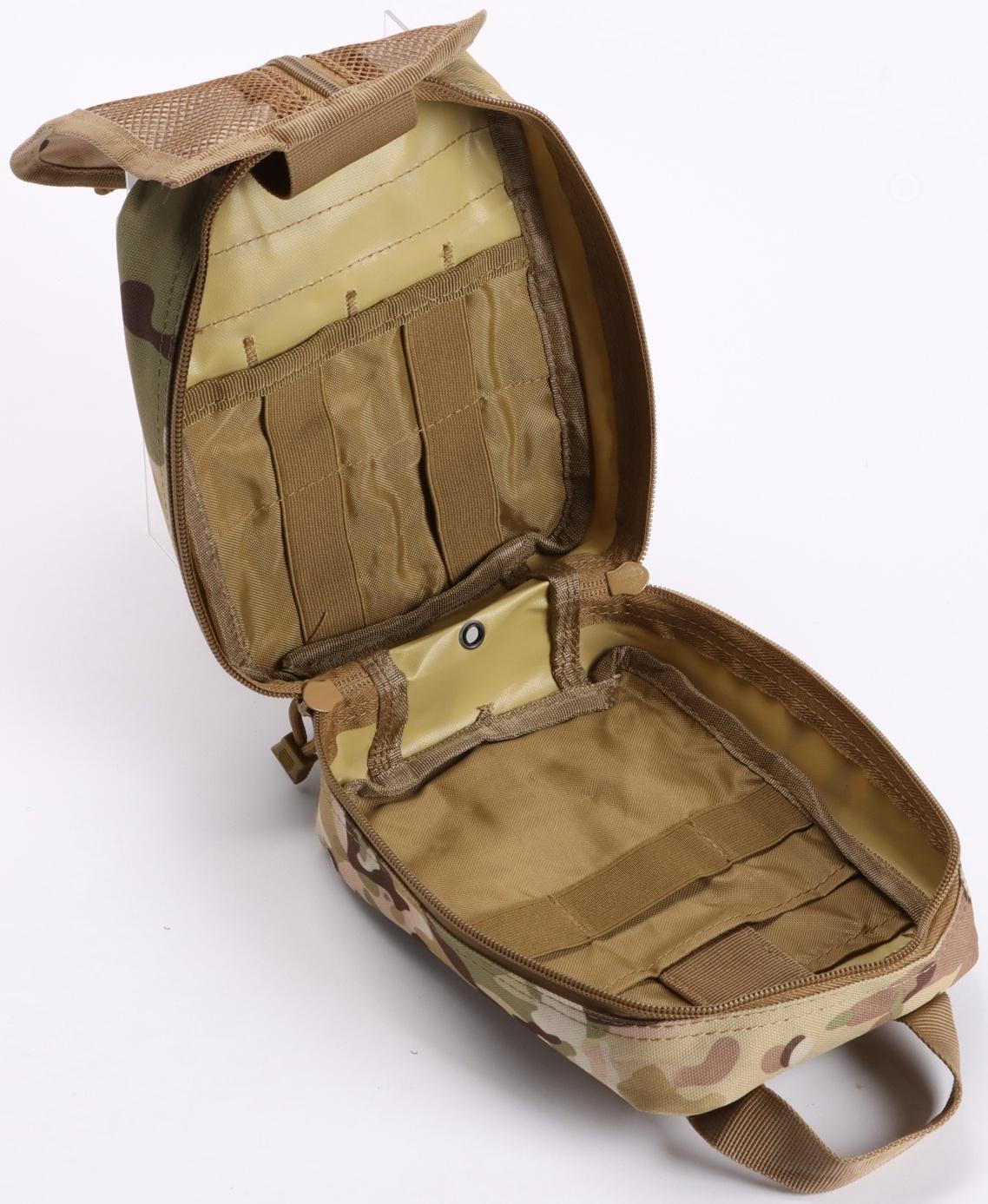 Подсумок медицинский, тактический, камуфляж мультикам, 20 х 15см