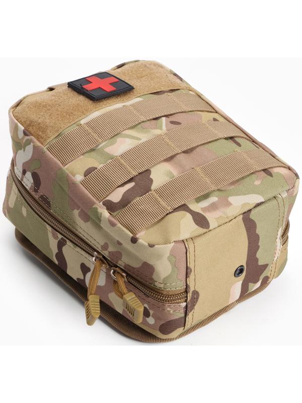 Подсумок медицинский, тактический, камуфляж мультикам, 20 х 15см