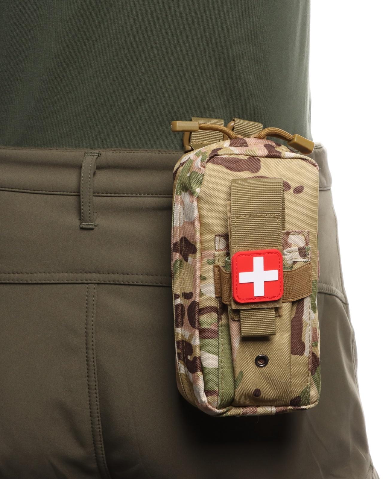Подсумок медицинский, тактический, камуфляж мультикам, 19 х 15см