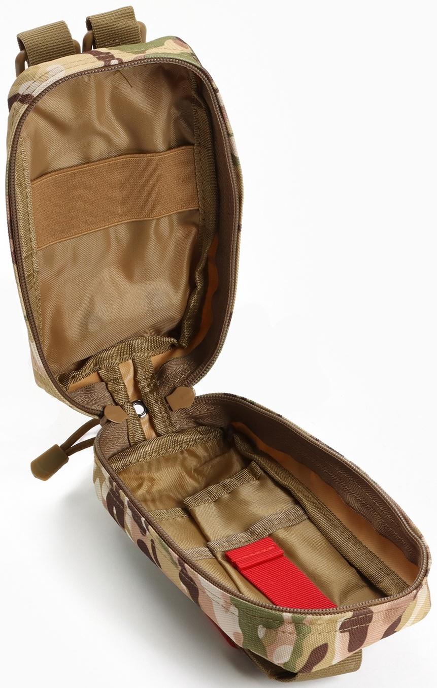 Подсумок медицинский, тактический, камуфляж мультикам, 19 х 15см